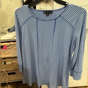 N Touch Blue & White Striped Long Sleeve Knit Top